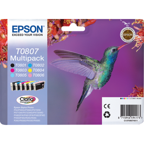 Epson T0801 - T0807 Kingfisher Ink Cartridges