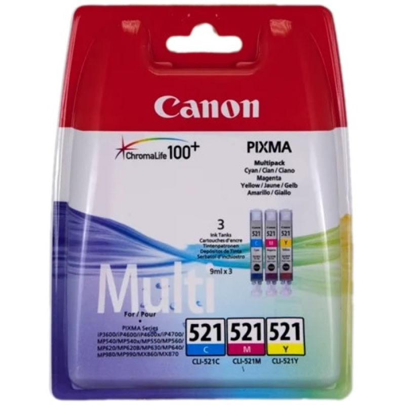 Canon CLI-521 Original Colour Ink Cartridge Multipack C/M/Y