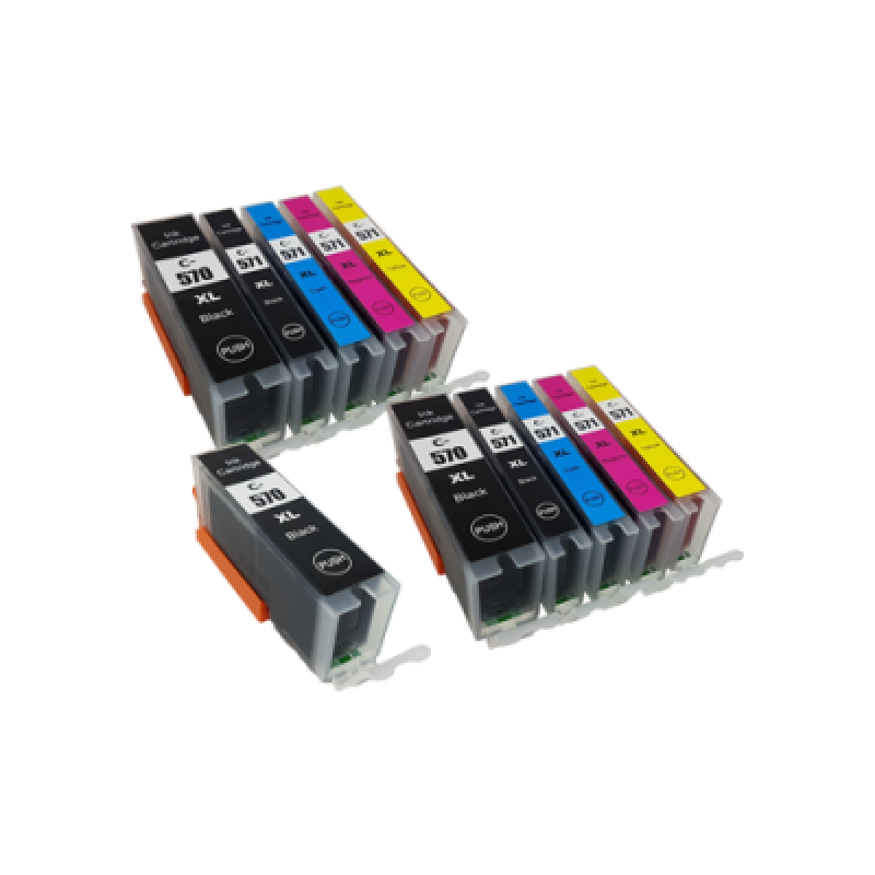 Compatible Canon PGI-570XL CLI-571XL Ink Cartridge 11 Pack- Extra PGI-570XL