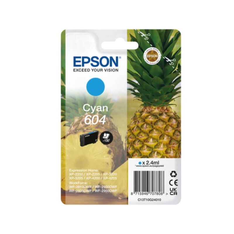 Epson 604 Pineapple Original Cyan Ink Cartridge