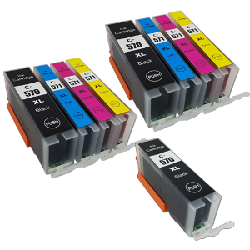 Compatible Canon PGI-570 CLI-571 Ink Cartridge 9 Pack - Extra PGI-570XL