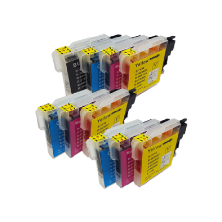 Compatible Brother LC1100 Ink Cartridge 10 Pack - Extra Colours