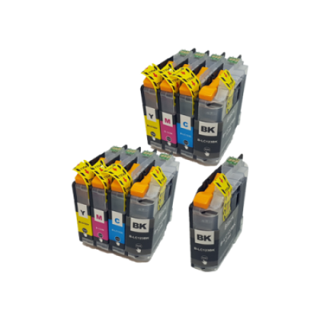 Compatible Brother LC123 Ink Cartridge 9 Pack - Extra Black