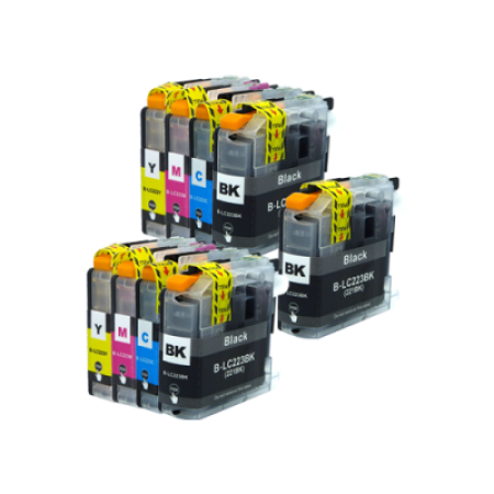 Compatible Brother LC223 Ink Cartridge 9 Pack - Extra Black