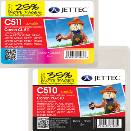 Compatible Canon PG-510 / CL-511 Ink Cartridge Multipack - 2 Inks