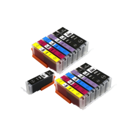 Compatible Canon PGI-580 CLI-581 XXL Ink Cartridge 13 Pack - Extra PGI-580 Black