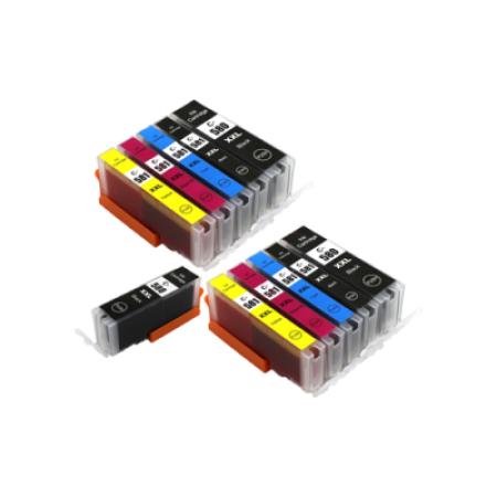 Compatible Canon PGI-580 CLI-581 XXL Ink Cartridge 11 Pack - Extra PGI-580 Black