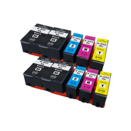 Compatible Epson 202XL Ink Cartridge 10 Pack - Extra Blacks