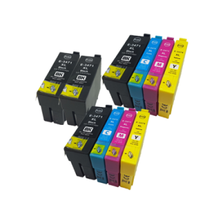 Compatible Epson 34XL Ink Cartridge 10 Pack - Extra Blacks