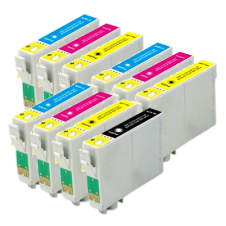 Compatible Epson T0441 - T0444 Ink Cartridge 10 Pack - Extra Colours