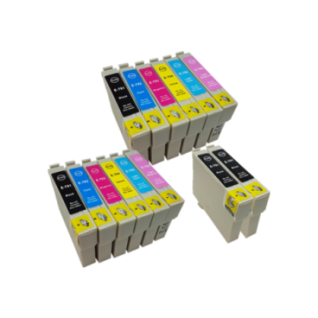 Compatible Epson T0791 - T0796 Ink Cartridge 14 Pack - Extra Blacks