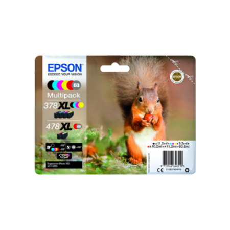 Epson 378XL/478XL Original High Capacity Ink Cartridge Multipack - 6 Inks