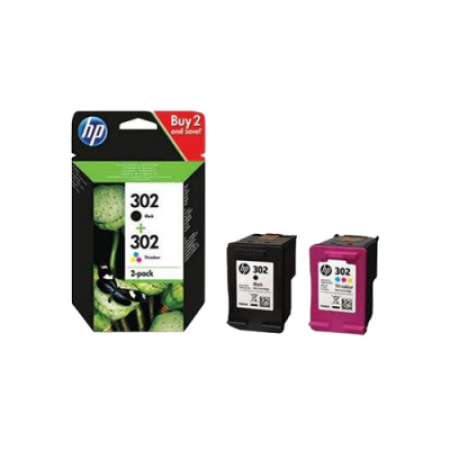 HP 302 Black + Colour Multipack Original Ink Cartridges BK/C/M/Y HP 302 Black + Colour Multipack Original Ink Cartridges BK/C/M/Y