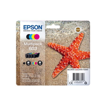 Epson 603 Starfish Original Ink Cartridge 4 Pack - C13T03U64010