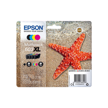 Epson 603XL Starfish Original Ink Cartridge 4 Pack - C13T03A64010